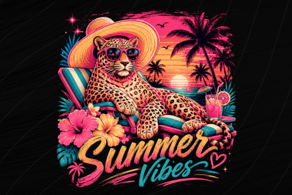Download Retro Leopard Beach PNG - Retro Collection