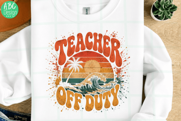 Download Teacher off Duty Retro Beach Sunset PNG - Retro Collection