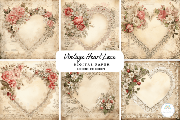 Download Vintage Heart Lace Background - Premium Resources