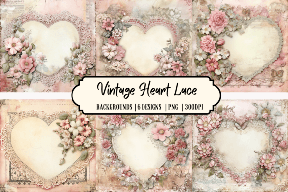 Download Vintage Heart Lace Background - Premium Resources