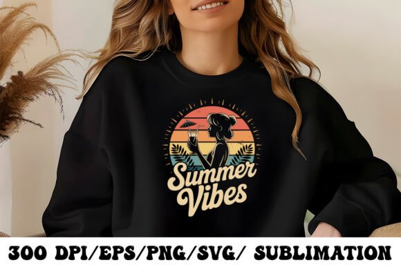 Download Retro Sunset Summer Vibes Illustration - Retro Collection